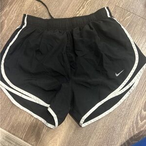 Nike Women's Black and White Athletic Shorts